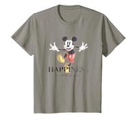 Disney 100 Anniversary Mickey Mouse D100 Quote Happiness T-Shirt, Kinder, Schiefergrau, 140