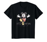 Disney 100 Anniversary Mickey Mouse D100 Quote Happiness T-Shirt, Kinder, Schwarz, 116
