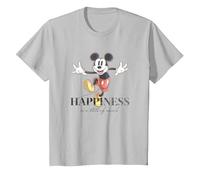 Disney 100 Anniversary Mickey Mouse D100 Quote Happiness T-Shirt, Kinder, Silber, 116