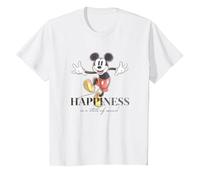 Disney 100 Anniversary Mickey Mouse D100 Quote Happiness T-Shirt, Kinder, Weiß, 116