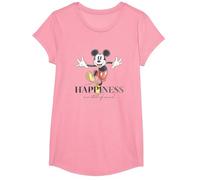 Disney 100 Anniversary Mickey Mouse D100 Quote Happiness T-Shirt, Mädchen, Rosa, XS