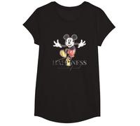Disney 100 Anniversary Mickey Mouse D100 Quote Happiness T-Shirt, Mädchen, Schwarz, XS
