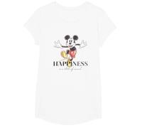 Disney 100 Anniversary Mickey Mouse D100 Quote Happiness T-Shirt, Mädchen, Weiß, S