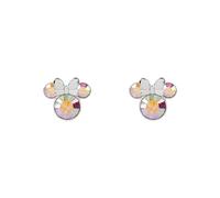 Disney 100 Mädchen-Ohrstecker Minnie Maus versilbert Sterlingsilber mit Kristallen