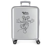 Disney 100 Mickey Joyful Happy Grey Kabinenkoffer 40x55x20 cm Starres ABS Integrierter TSA-Verschluss 38,4L 2 kg 4 Doppelrollen Handgepäck