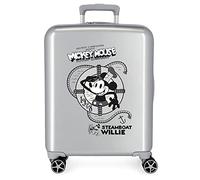 Disney 100 Mickey Steamboad Grauer Kabinenkoffer 40x55x20 cm Starres ABS Integriertes TSA-Schloss 38,4 l 2 kg 4 Doppelrollen Handgepäck