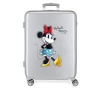 Disney 100 Minnie Joyful Mittelgroßer Koffer, Grau, 48 x 70 x 26 cm, starres ABS, integrierter TSA-Verschluss, 81 l, 2 kg, 4 Doppelräder