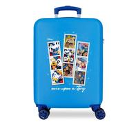 Disney 100 Once Upon a Story Blauer Kabinenkoffer, 38 x 55 x 20 cm, starres ABS, seitliches Zahlenschloss, 34 l, 2 kg, 4 Doppelrollen, Handgepäck