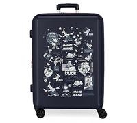 Disney 100 Special Shine Mickey Comic Mittelgroßer Koffer, Blau, 48 x 70 x 26 cm, starres ABS, integrierter TSA-Verschluss, 81 l, 3,98 kg, 4 Doppelräder