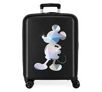 Disney 100 Special Shine Mickey Silver Kabinenkoffer, Schwarz, 40 x 55 x 20 cm, starres ABS, integriertes TSA-Schloss, 38,4 l, 2,82 kg, 4 Doppelrollen, Handgepäck