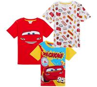 Disney 3er-Pack Cars T-Shirts für Jungen, Lightning McQueen Dress Up Top, Kurze Sommer-T-Shirts