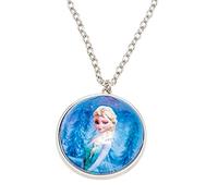 Disney 755702 - Frozen Halskette mit halber Schneekugel Durchmesser 3.5 cm als Anhänger und ELSA Motiv in Geschenkpackung 8 x 2.5 x 13 cm