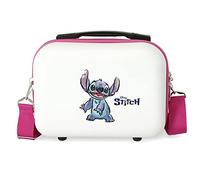 Disney Adorable Stitch Kulturbeutel, anpassbar, weiß, 29 x 21 x 15 cm, starres ABS, 9,14 l, 0,6 kg