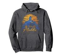 Disney Aladdin Live Action Genie & Aladdin Sunset Silhouette Pullover Hoodie, Unisex für Erwachsene, Anthrazit Meliert, XXL