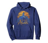 Disney Aladdin Live Action Genie & Aladdin Sunset Silhouette Pullover Hoodie, Unisex für Erwachsene, Marineblau, XXL