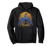 Disney Aladdin Live Action Genie & Aladdin Sunset Silhouette Pullover Hoodie, Unisex für Erwachsene, Schwarz, M