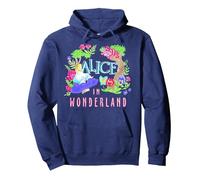 Disney Alice im Wunderland Neonwald-Logo Pullover Hoodie, Unisex für Erwachsene, Marineblau, XL