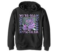Disney Alice in Wonderland Cheshire Cat We're All Mad Box Up Boys Hoodie, Black, Small