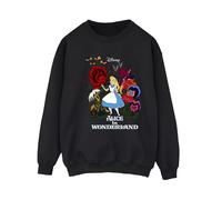 Disney - "Alice In Wonderland Flowers" Sweatshirt für Damen (Schwarz) S