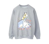 Disney - "Alice In Wonderland Sketch Flowers" Sweatshirt für Damen (Grau) XL