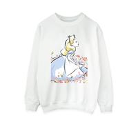Disney - "Alice In Wonderland Sketch Flowers" Sweatshirt für Damen (Weiß) M