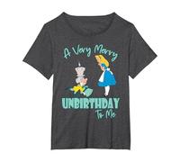 Disney Alice In Wonderland Very Merry Unbirthday to Me T-Shirt, Damen Große Größen, Anthrazit Meliert, 6X