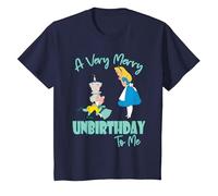 Disney Alice In Wonderland Very Merry Unbirthday to Me T-Shirt, Kinder, Marineblau, 116