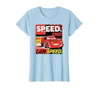 Disney and Pixar’s Cars I Am Speed Lightning McQueen Racing T-Shirt, Damen, Himmelblau, XXL