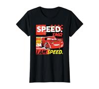 Disney and Pixar’s Cars I Am Speed Lightning McQueen Racing T-Shirt, Damen, Schwarz, 3XL