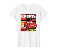 Disney and Pixar’s Cars I Am Speed Lightning McQueen Racing T-Shirt, Damen, Weiß, XS
