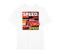 Disney and Pixar’s Cars I Am Speed Lightning McQueen Racing T-Shirt, Herren Große Größen, Weiß, 5X Tall