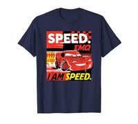 Disney and Pixar’s Cars I Am Speed Lightning McQueen Racing T-Shirt, Herren, Marineblau, L