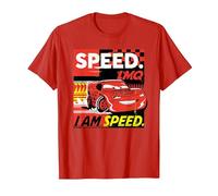 Disney and Pixar’s Cars I Am Speed Lightning McQueen Racing T-Shirt, Herren, Rot, XXL