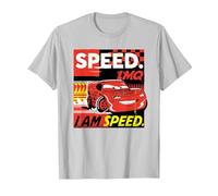 Disney and Pixar’s Cars I Am Speed Lightning McQueen Racing T-Shirt, Herren, Silber, 3XL