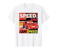 Disney and Pixar’s Cars I Am Speed Lightning McQueen Racing T-Shirt, Herren, Weiß, 5XL