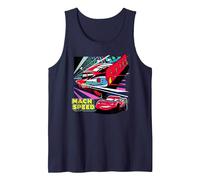 Disney and Pixar’s Cars Mach Speed Lightning McQueen Racing Tank Top, Herren, Marineblau, XL