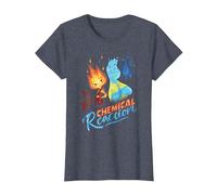 Disney and Pixar’s Elemental Chemical Reaction Ember & Wade T-Shirt, Damen, Blau Meliert, 3XL