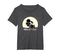 Disney and Pixar’s Wall-E and Eve Holiday T-Shirt, Damen Große Größen, Anthrazit Meliert, 1X