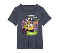 Disney and Pixar’s WALL-E Easter Spring in Your Step Whoa! T-Shirt, Damen Große Größen, Blau Meliert, 1X