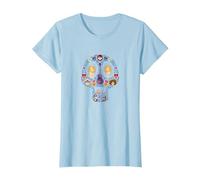 Disney and Pixar's Coco Land of The Dead Sugar Skull T-Shirt, Damen, Himmelblau, XXL