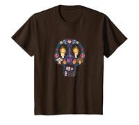 Disney and Pixar's Coco Land of The Dead Sugar Skull T-Shirt, Kinder, Braun, 152