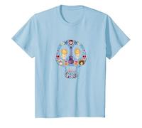 Disney and Pixar's Coco Land of The Dead Sugar Skull T-Shirt, Kinder, Himmelblau, 116