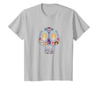 Disney and Pixar's Coco Land of The Dead Sugar Skull T-Shirt, Kinder, Silber, 152