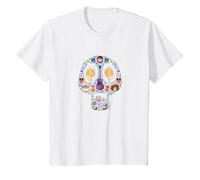 Disney and Pixar's Coco Land of The Dead Sugar Skull T-Shirt, Kinder, Weiß, 128