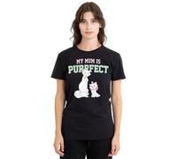 Disney Aristocats Mother's Day My Mum is Purrfect Duchess and Marie Damen T-Shirt, Schwarz, S