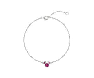 Disney Armband aus 925er-Sterlingsilber mit Minnie Maus Geburtsstein Juni, 17,5 cm mit 2,5 cm Verlängerung