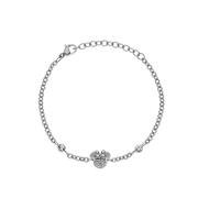 Disney Minnie Mädchen-Armband, Edelstahl, Zirconia Kristall, 13+5cm, Disney Schmuck, Weiß