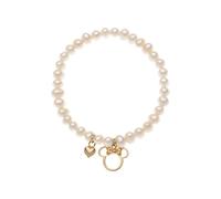 Disney Minnie Armband 375er Gelbgold mit Süßwasserperle für Mädchen, Länge 11,5 cm, mit 9 KT Gelbgold, Schmuck Disney