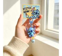 Disney authentischer Stitch und Scrump Duo Schlüsselanhänger, süßer Cartoon Silikon Taschenbaumler Anhänger für Frauen, Auto Schlüsselring, Schlüsselb