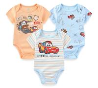 Disney Baby-Body, Cars, 3er-Pack, Weiß/Pfirsich/Blau, 3-6 Months